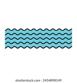 Colored wave line vector single icon. Water sign. Sea and ocean logo. Vector illustration. EPS file 105.