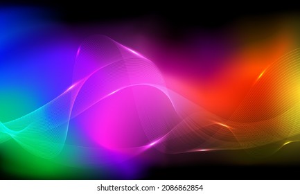 Colored wave lines abstract background with curve shape.for poster, wallpaper, cover and flyer vector illustration