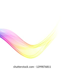 Colored wave. The movement of a colored wave on a white background