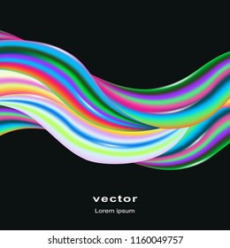 Colored waves abstract background. Vector template. Modern design.