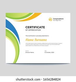 Colored Waves Certificate Design Template