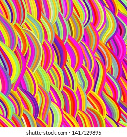 Colored waves in doodle style.