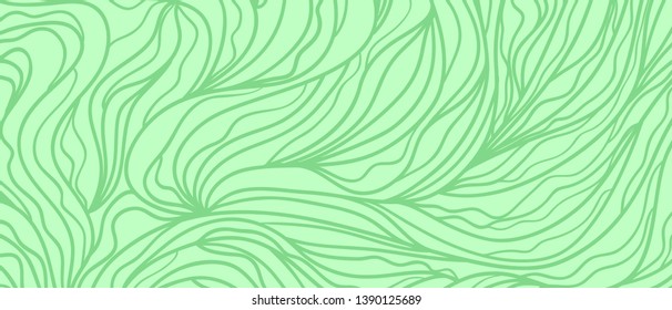 Colored wavy background. Hand drawn abstract waves. Stripe texture with many curly lines. Waved pattern. Print for design