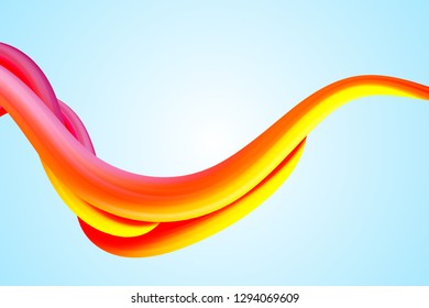 Colored wavy jets of paint. Abstract vector background.