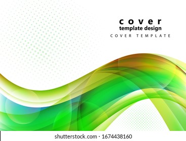 Colored wavy lines with light effects, transparent circles, motion concept. Presentation banner and business card design template. Vector illustration.