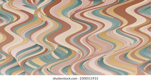 Colored wavy stripes. Background of multicolored wavy stripes. Vector illustration