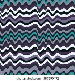Colored wavy stripes pattern. Horizontal curvy lines. Illustration
