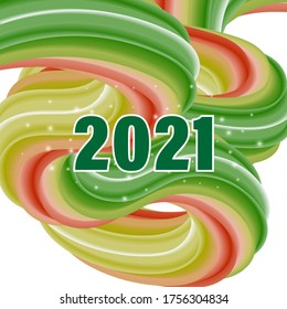 
Estilo de ola ondulada colorida, fondo abstracto con brillo para el nuevo año 2021