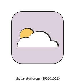 Colored weather icon. Retro style, flat, vector, isolated.