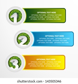  colored web banner set with grass element 