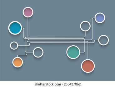 Colored web design bubbles with shadows. Vector design template