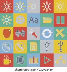 Colored web / mobile / seo / media icon vector set