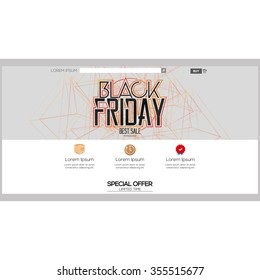 Colored web template with a black friday theme