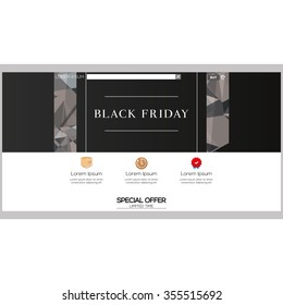 Colored web template with a black friday theme
