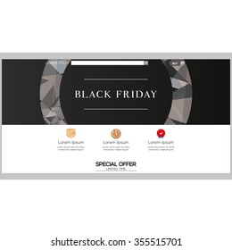 Colored web template with a black friday theme