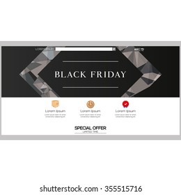 Colored web template with a black friday theme