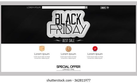 Colored web template with a black friday theme