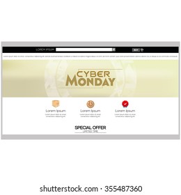 Colored web template with a cyber monday theme