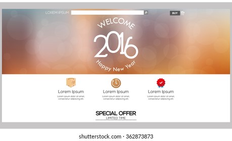 Colored web template with a new year theme