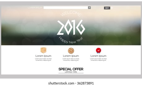 Colored web template with a new year theme
