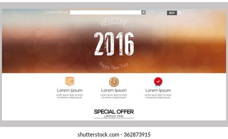 Colored web template with a new year theme
