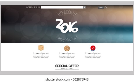 Colored web template with a new year theme