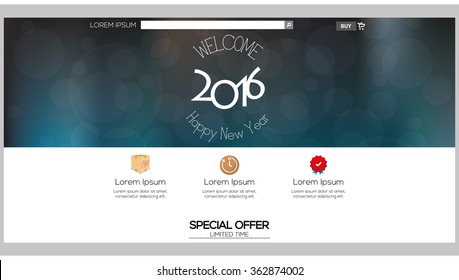 Colored web template with a new year theme
