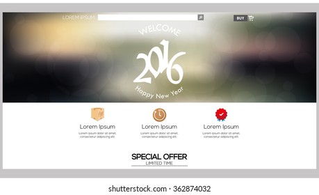 Colored web template with a new year theme