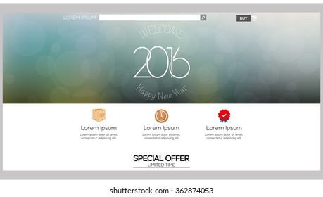 Colored web template with a new year theme