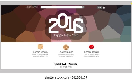 Colored web template with a new year theme
