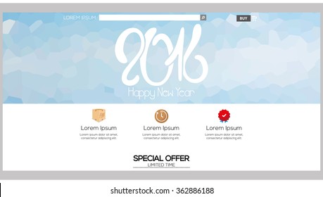 Colored web template with a new year theme