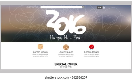 Colored web template with a new year theme