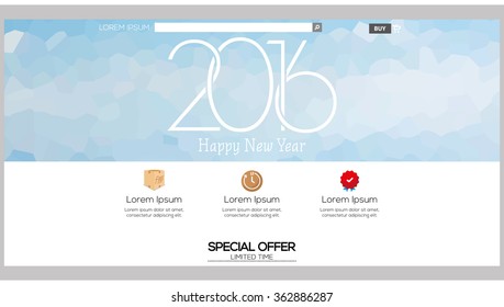 Colored web template with a new year theme