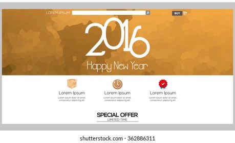 Colored web template with a new year theme