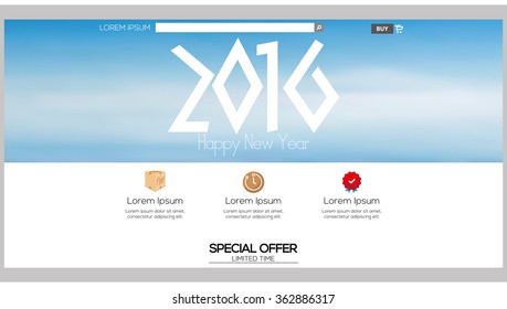Colored web template with a new year theme