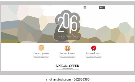Colored web template with a new year theme