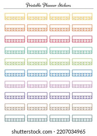 Colored Weekly Calendar Sticker Planner Printable Stock Vector (Royalty ...