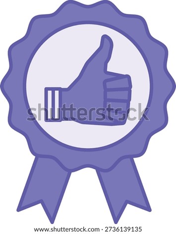Colored Well Done Icon. Vector Illustration. Award and Thumbs Up. Highest Quality of Work. Success Concept