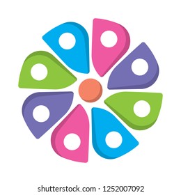 colored wheel vector