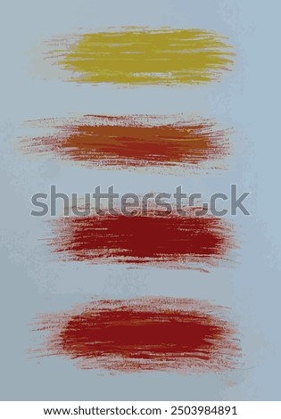 colored wide brush strokes of red orange yellow paint can be used for design as a background