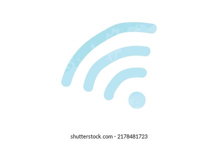 Colored wifi signal symbol clipart. Simple wifi wave watercolor style vector illustration isolated on white background. Wifi signal icon cartoon hand drawn doodle style. Office supplies drawing