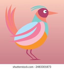 colored wildlife beautiful chubby bird folklore vector nature animal