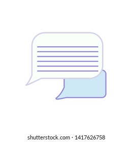 Colored windows dialogs on a white background. Hand sketch, chat, replicas. Frame for text