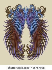 colored wings with pattern composition