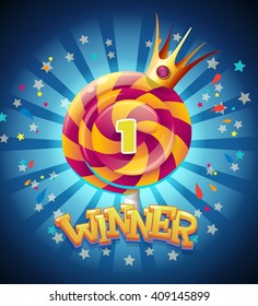 Colored winners window for site or app graphics and design.  For newspapers, magazines, web, printing