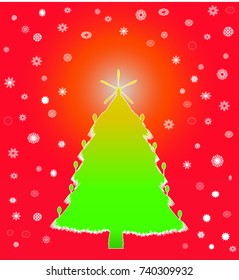 Colored winter Christmas tree made out of cutlery