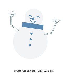 Colored winter snowman character Vector
