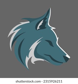 Logo de la cabeza de lobo de colores. Símbolo depredador. Animal, mascota, salvaje, emblema, hombre lobo. Estilo de color. Diseño plano. Ilustración vectorial.