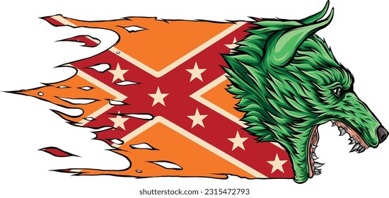 colored wolf head mascotn vector illustration design