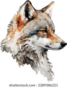 Colored Wolf Vector, Print, Illustration